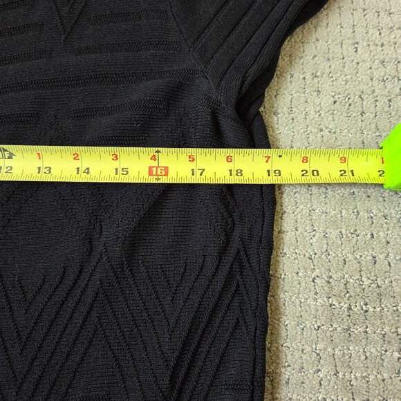 Talbots Dress 1X Black Knit Geometric Textured Classic Career Work Minimalist - Picture 8 of 9